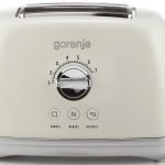 Gorenje Kitchen Toaster 1000W 2 Slots 7 Heating Levels T900RL Retro Ivory