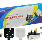 UK Power Plug 13A Heavy Duty Rubber Fused 10pk