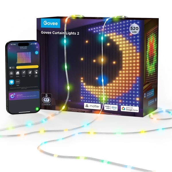 Govee H70B3 LED Curtain Lights 2 WiFi & BT RGBIC 1.5x2.0m IP65 (EU)