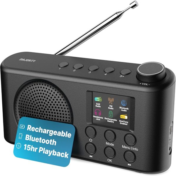 Majority Radio ORWELL Pro Portable with Display & Bluetooth-USB-FM Radio