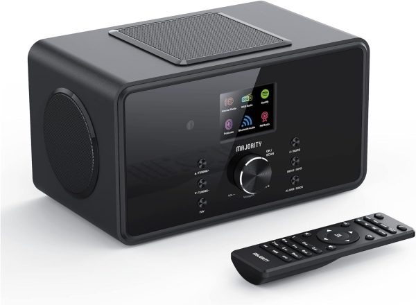 Majority BARD 2.1 Mini HiFi 4'' Speakers 5'' Sub FM,USB,Aux,Spotify,BT,Alarm Black