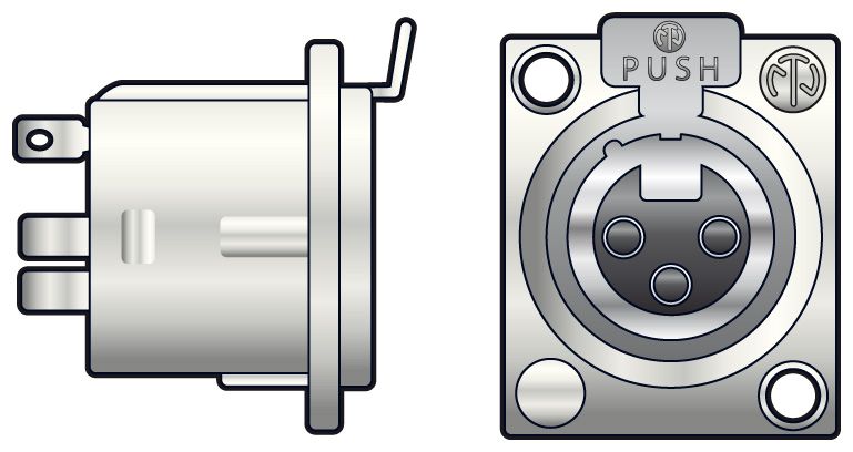 761660_CO1 Neutrik NC3FD-LX XLR Socket PCB 761.660UK - Image 1