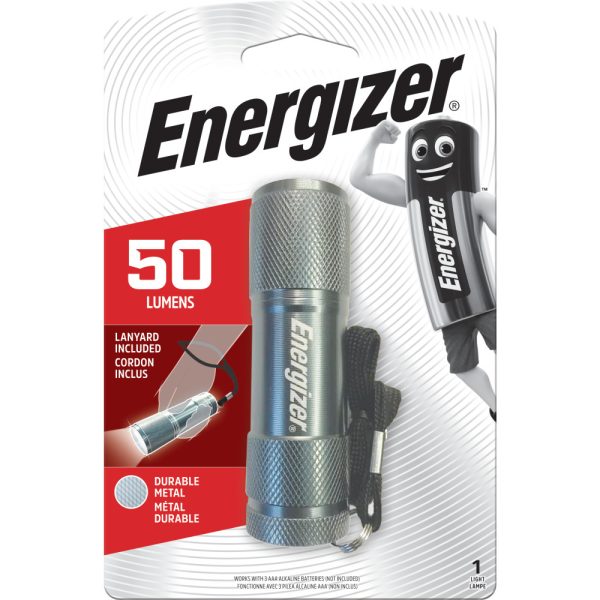 Energizer Metal Torch 3AAA - 50 Lumens, Lightweight, Impact Resistant, Lanyard