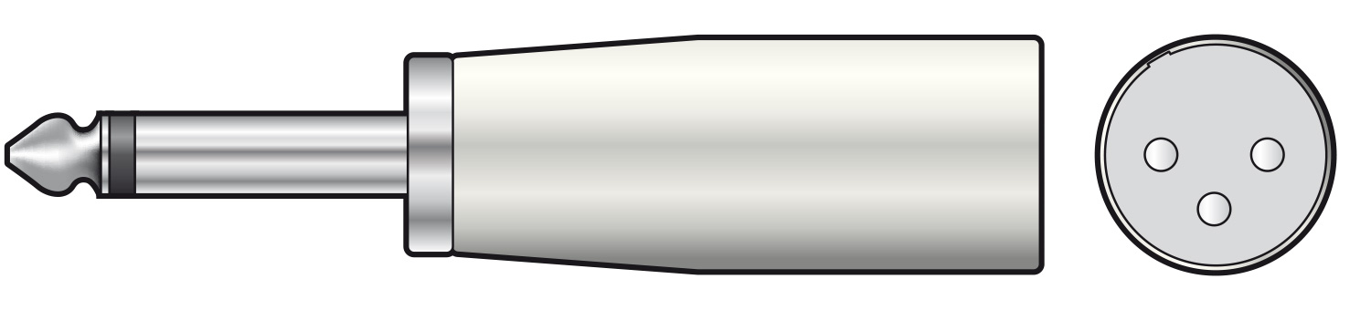763946UK_LD1 QTX XLR Mono Male to 6.3mm Mono Male Adaptor 763.946UK - Image 1