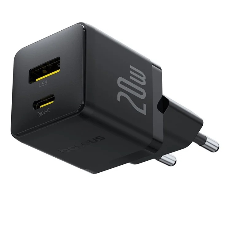 800x800_6607000921A-9 Baseus Charger Wall 20W USB-C/USB-A PALM Series EU Black - Image 1