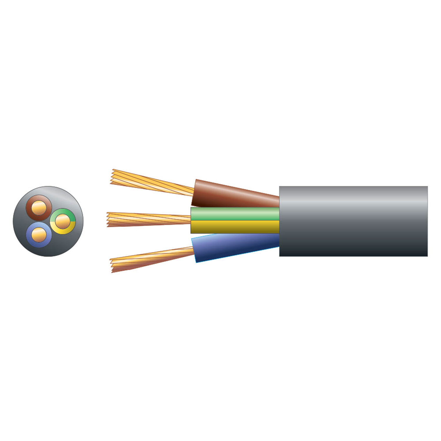 804345UK_LD2 Mercury 3 Core Mains Cable 10A 1.0mm 50m 804.345UK - Image 1