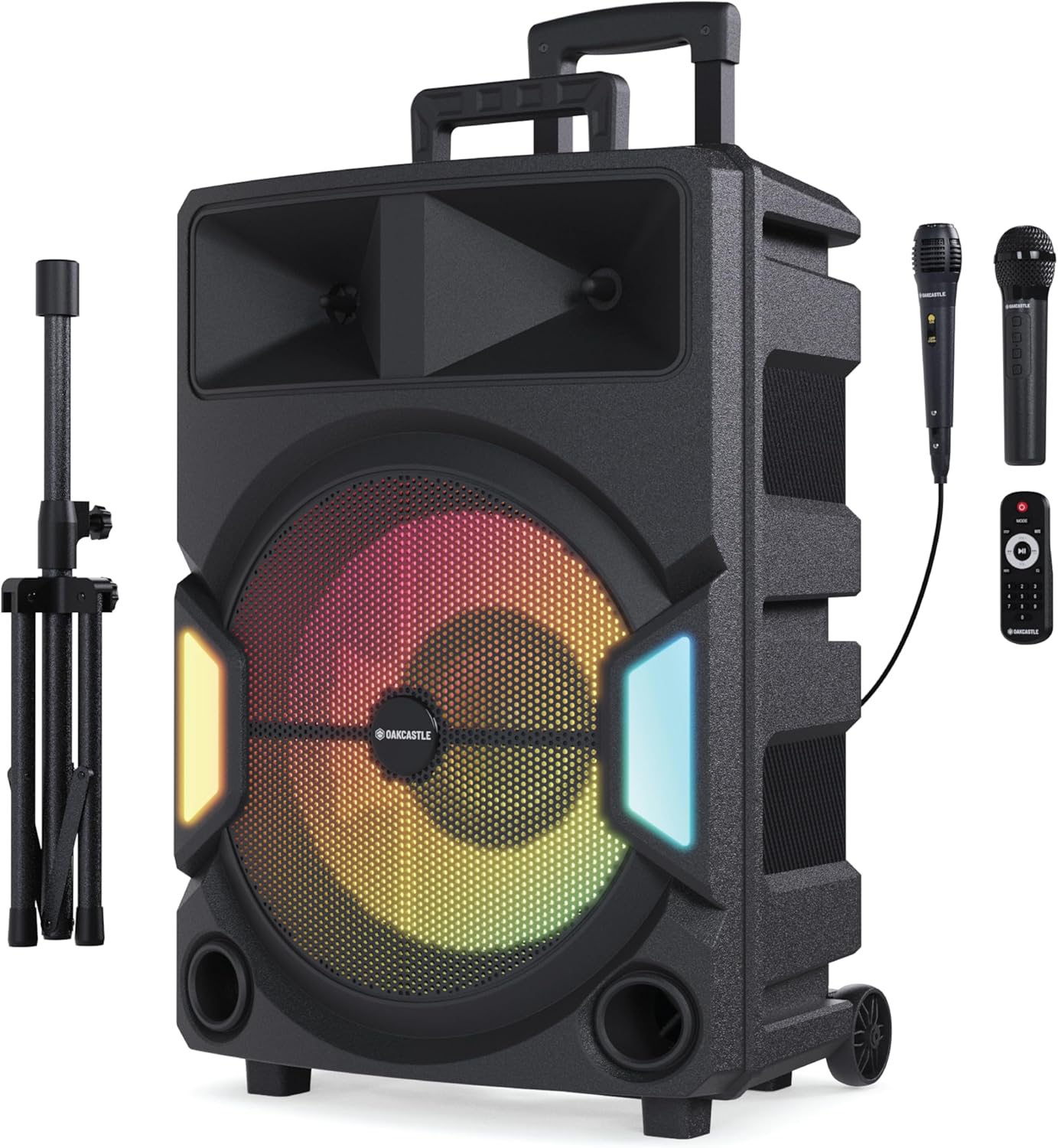 814UtZ88QJL._AC_SL1500_ Majority Speakers Portable Karaoke PS500 150W 2xMic + Tripod (Oakcastle) UK - Image 1