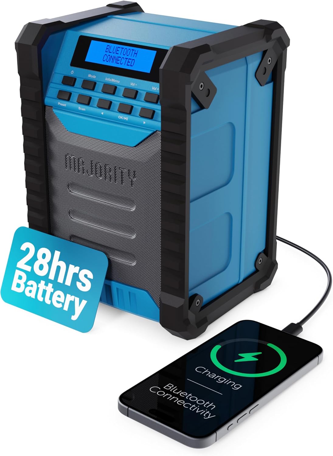 81aOq9YwnrL._AC_SL1500_ Majority LANDBEACH Portable Rugged Speaker FM-BT IP65 Waterproof 20hr Battery with PowerBank function - Image 1