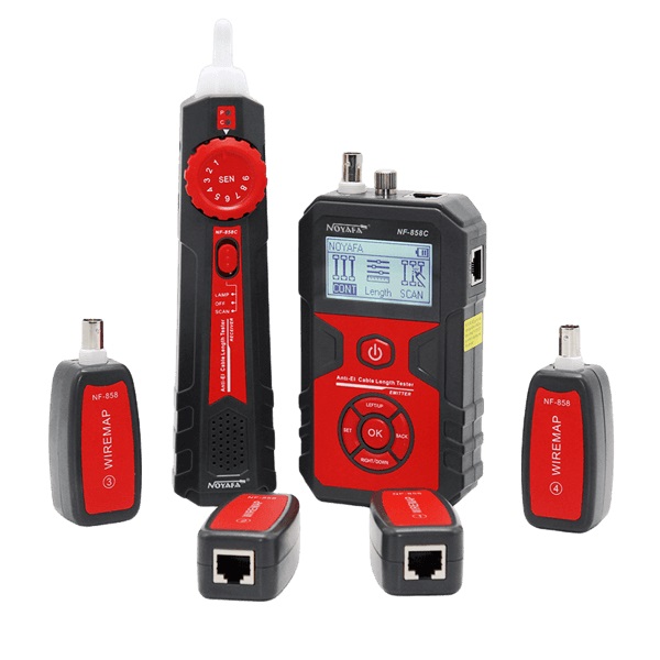 858C Noyafa Network Cable Tester with LCD, PoE, Cable Length, Port Flashing, Tone Tracing & Visual Fault Locator NF-858C - Image 1