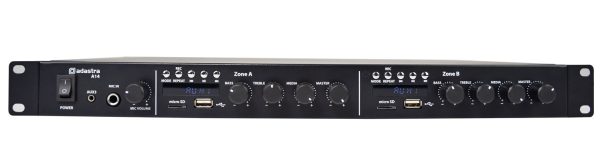 Adastra A14 2 x Independent Stereo Zones Amplifier x 200W per Zone & 2x Media Players BT/USB/FM 953.414UK