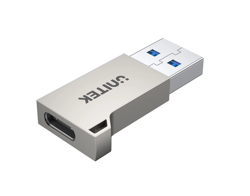 A1034NI_-_1a Unitek USB3.1 Type-C Female to Type-A Male 5Gbps Adapter Silver A1034NI - Image 1