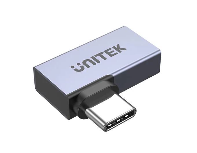 A1040GY_1_2500x_1721391294 Unitek USB-C 4.0 Male to Female Adaptor 90degrees (Side) A1040GY - Image 1