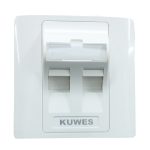 Kuwes Outlet Double Faceplate UK 86x86 45 Degree