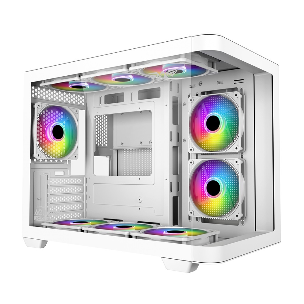 AQUARON-285_WHITE-1000x1000 Armaggeddon Gaming Case M-ATX AQUARON X-CURVE 285 White - Image 1