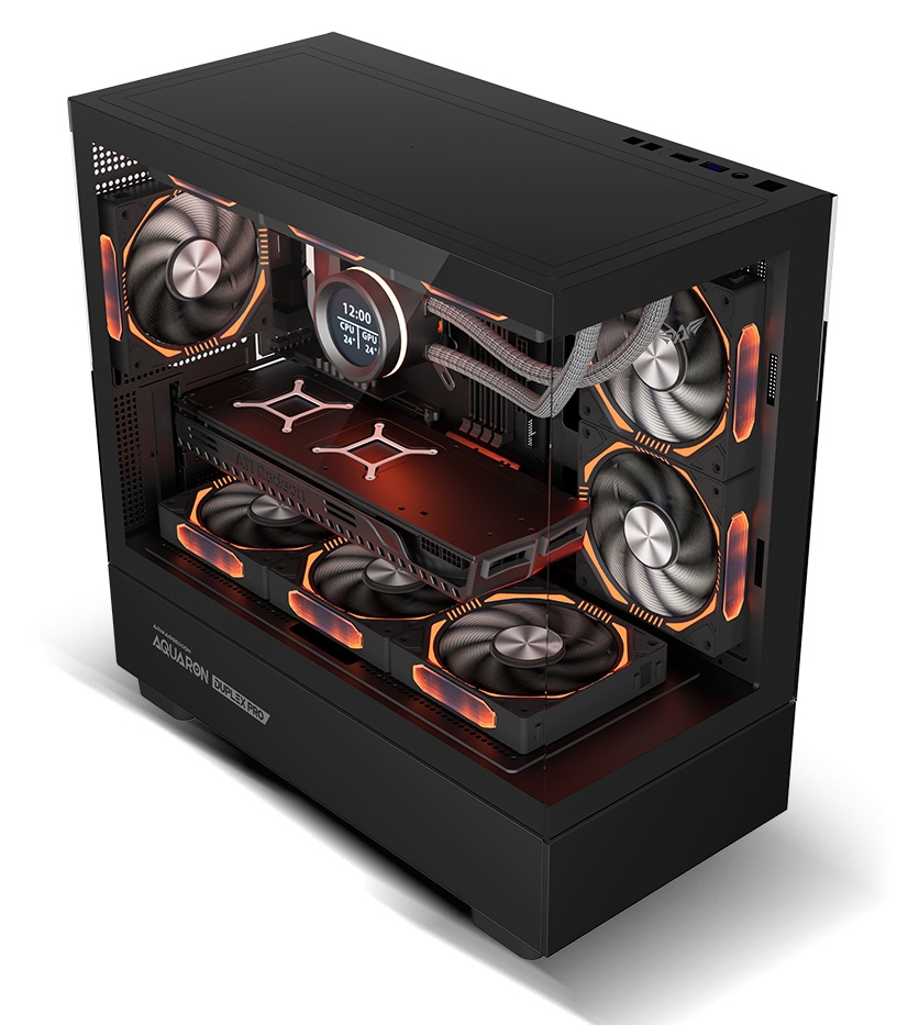 Black-1000x1000_1760000651 Armaggeddon Gaming Case M-ATX AQUARON DUPLEX PRO Black (420mm VGA) - Image 1
