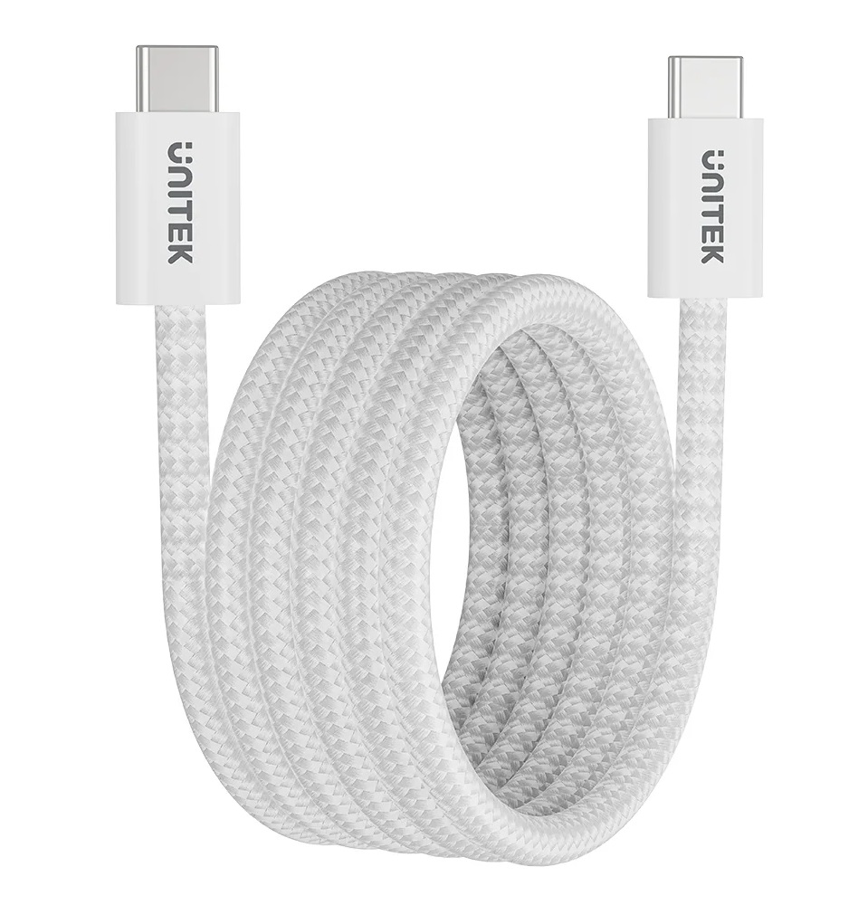 C14141A-1_3000x Unitek Magnetic USB-C Cable 100W 1.0m White C1414AWH-1M - Image 1