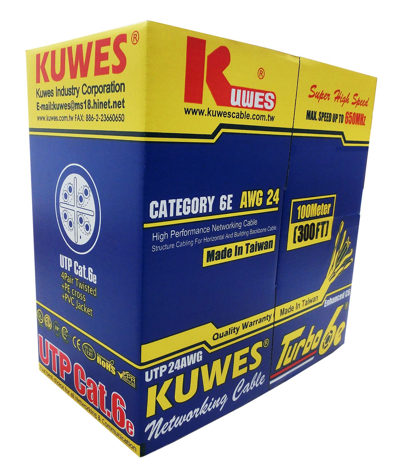 CAT.6E_100M_BOX_-_S_1713183676 Kuwes CAT6 UTP Pure Copper Outdoor 100m Black - Image 1