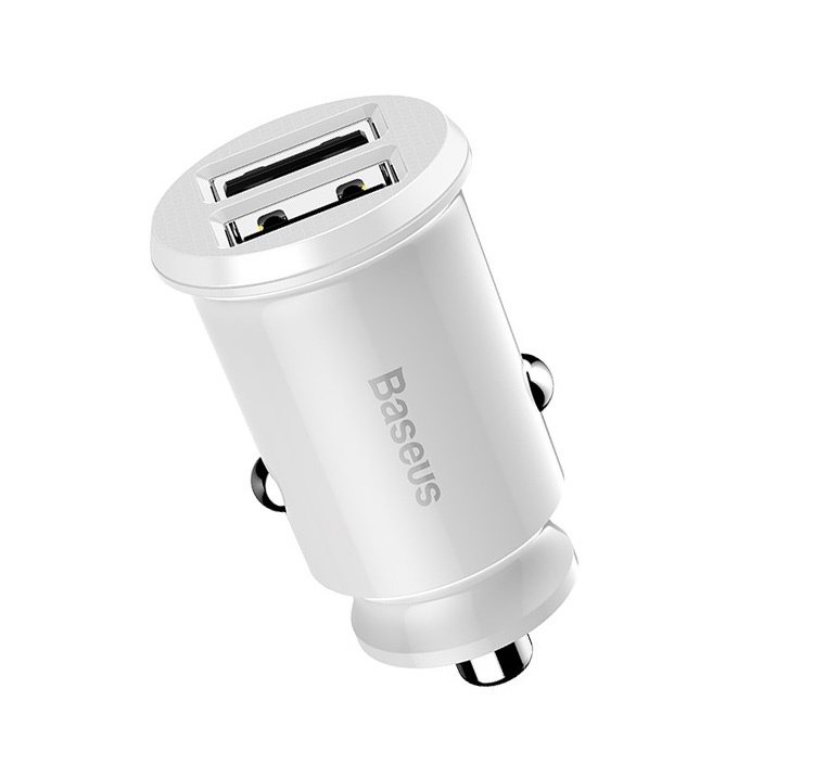 CCALL-GC01A-1 Baseus CCALL-ML02 Grain Car Charger 3.1A White - Image 1