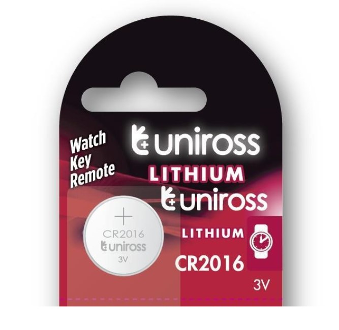CR20162 Uniross CR2016 Button Cell Lithium Battery (1pc) - Image 1