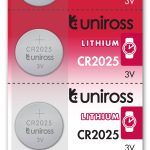 Uniross CR2025 Button Cell Lithium Battery (5pack)
