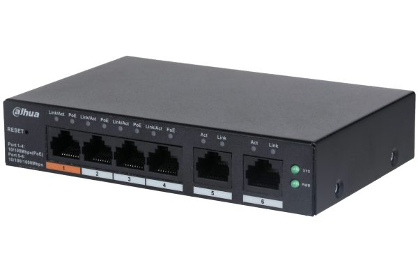 Dahua PoE Cloud Switch 4port +2UP 60W CS4006-4ET-60
