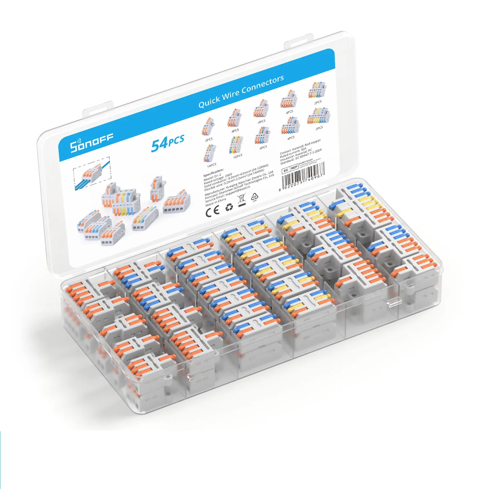 D1-2 Sonoff D1-2 Quick Wire Connectors (54 pcs) - Image 1