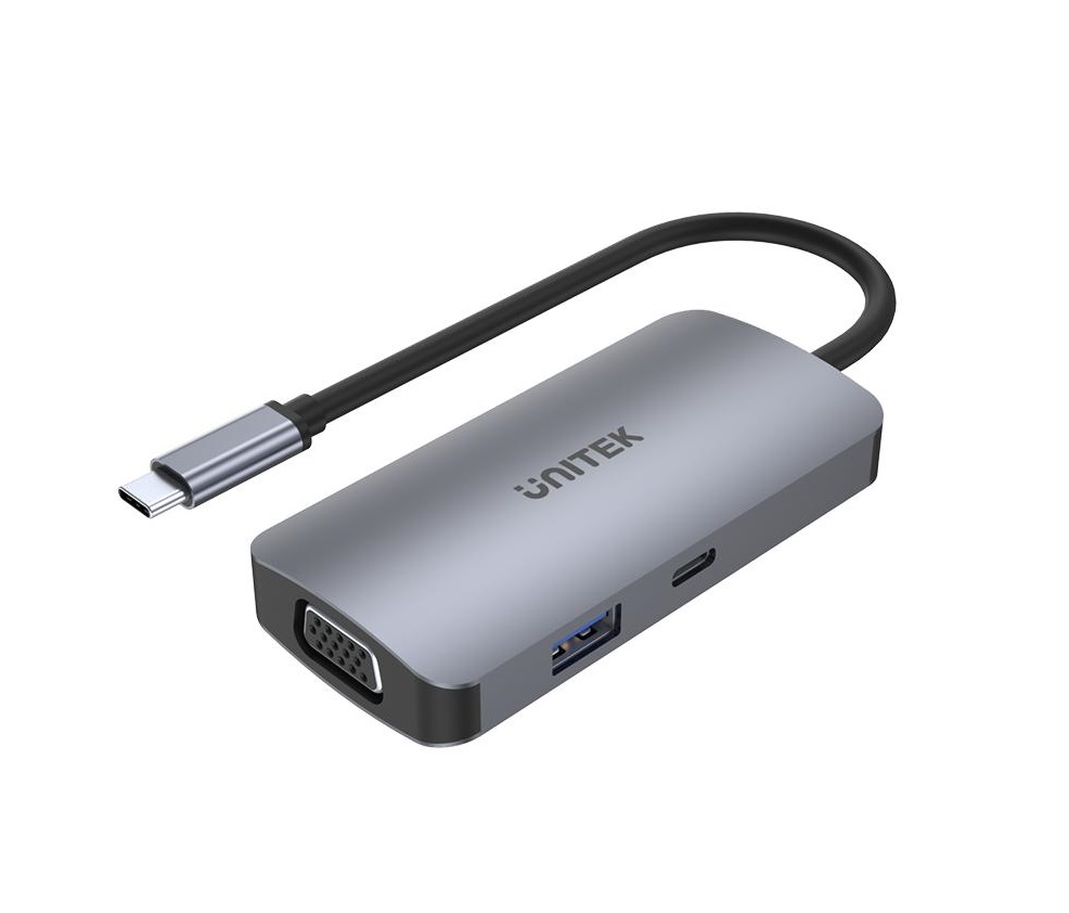 D1051A_1594887879 Unitek D1051A USB3.1 TypeC Hub 2xHDMI/VGA/PD100W up to 3 monitors - Image 1