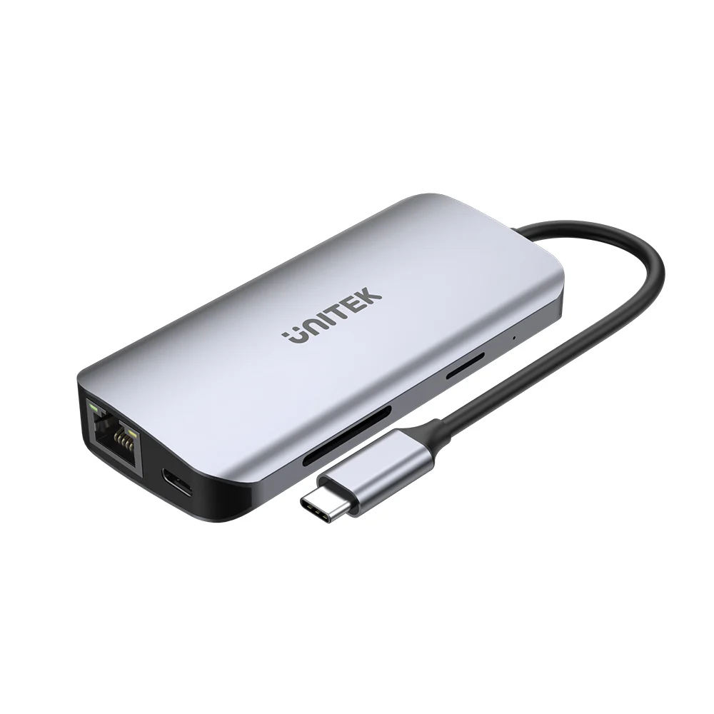 D1122A_1_2500x Unitek USB-C Hub 3xUSB/2xHDMI MST/SD/Gb/PD100W D1122A - Image 1