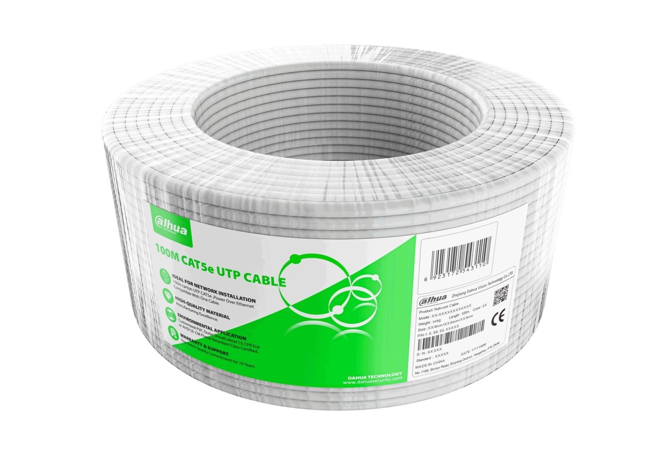 DH-PFM922I-5EUN-C-100 Dahua CAT5e Cable CCA 100m PFM922I-5EUN-C-100-white - Image 1