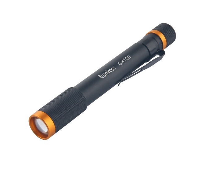 GX100-0 Uniross GX100 Penlight IPX4 Waterproof Torch 280 lumens 90m Beam (Incl 2xAA) - Image 1