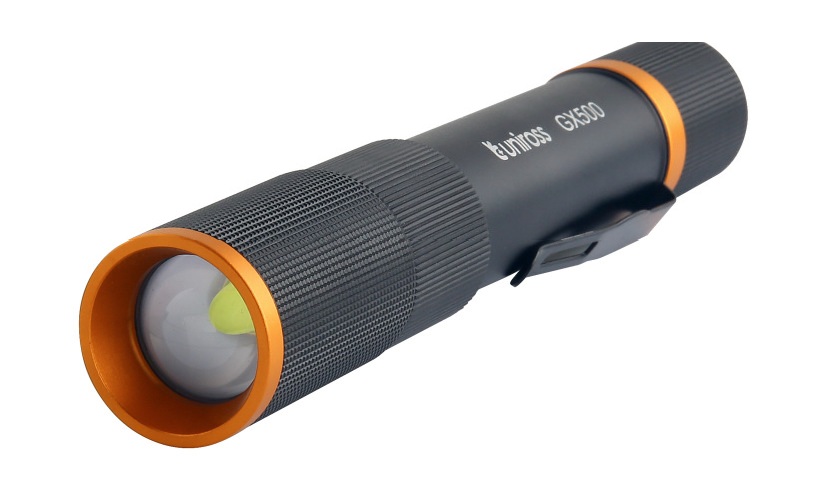 GX500-0 Uniross GX500 USB Rechargeable Torch IP44 Waterproof Aluminium 1000 lumens 140m Beam 120hrs Battery - Image 1