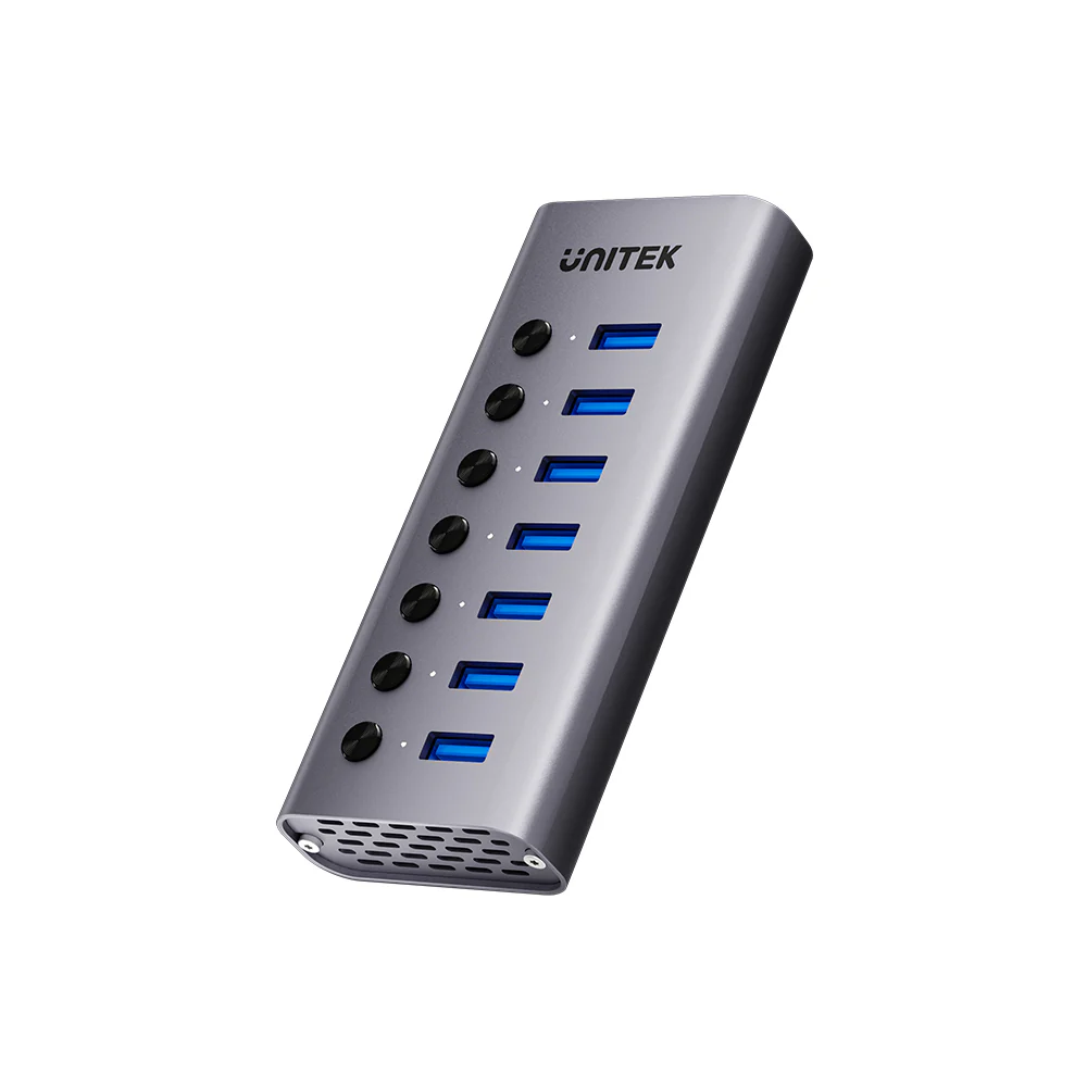 H1314A_01_8fd2e8b0-dd3e-4f15-8391-9fb565efdf7f_2500x Unitek USB-C Hub 7xUSB-A Power Switch 12V2A H1314A - Image 1