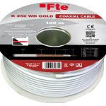 FTE K250WD Gold Coaxial RG6 Copper LSZH Cable 100m CPR Dca