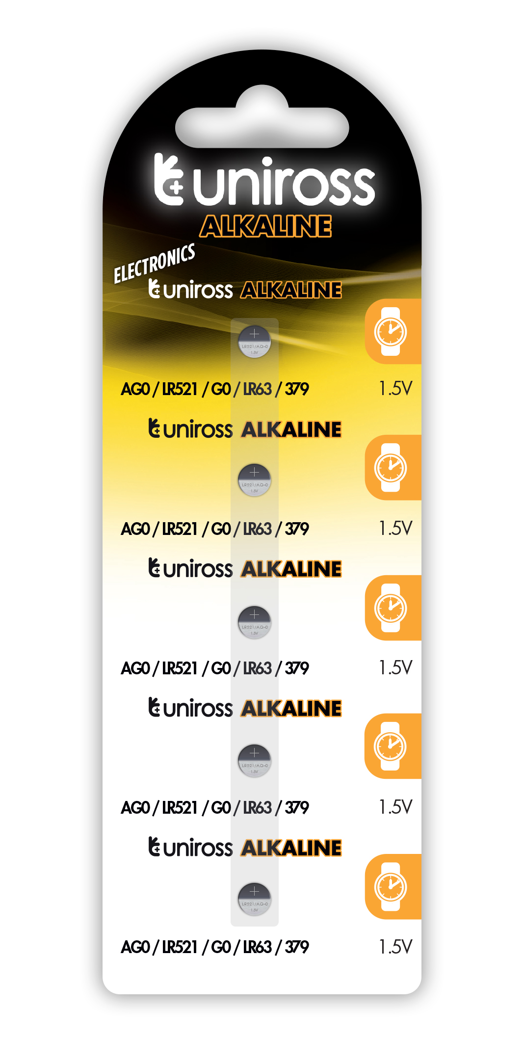 LR521 Uniross LR521 AG0 LR63 Alkaline Coin Battery (5pack) - Image 1