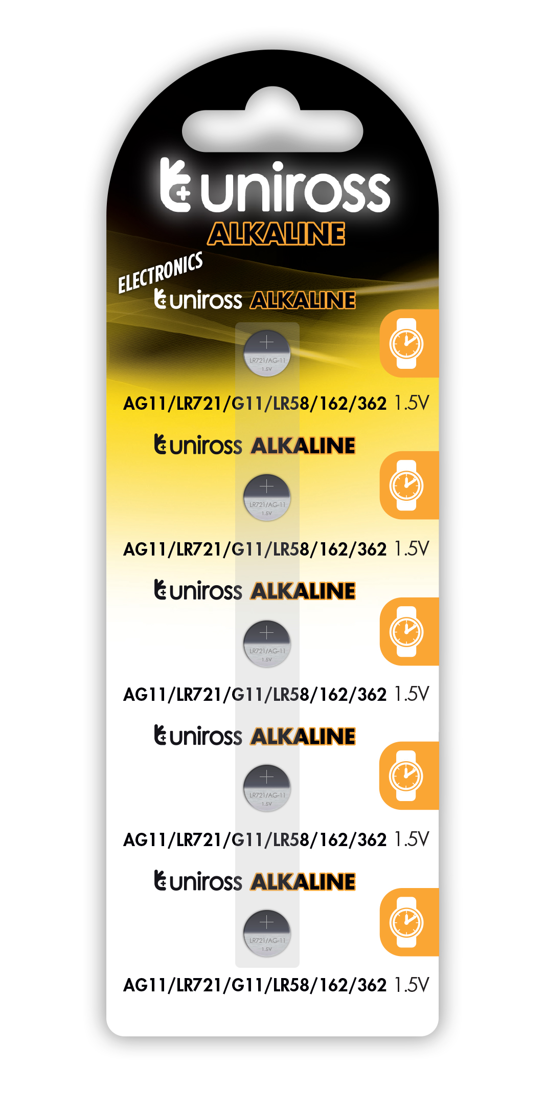 LR721 Uniross LR721 AG11 LR58 Alkaline Coin Battery (5pack) - Image 1