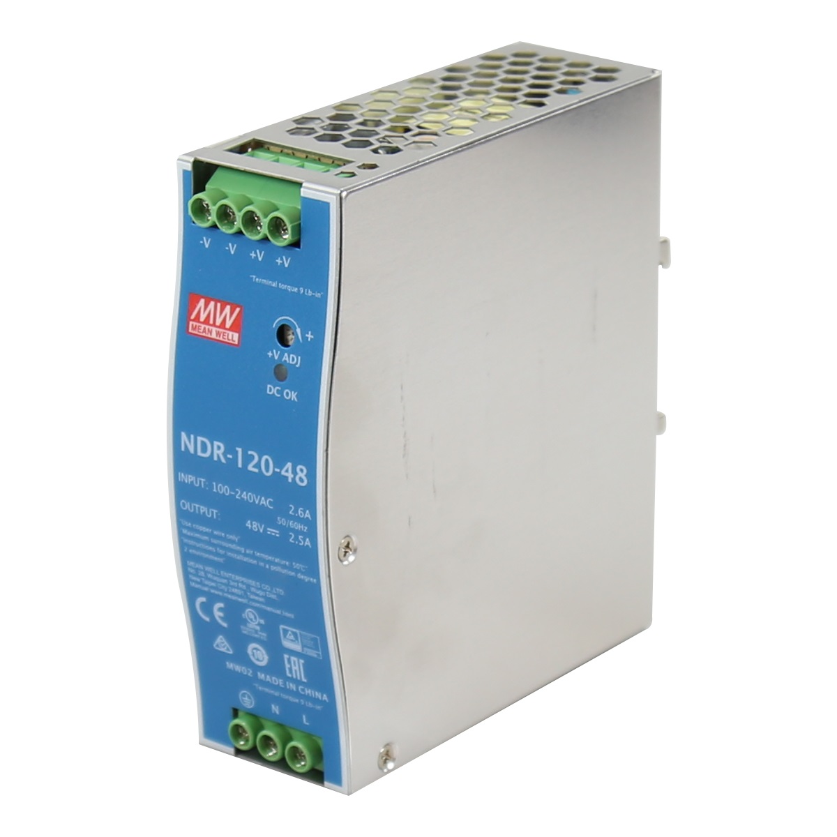 NDR120-48-0 Meanwell NDR-120-48 Industrial DIN Rail PSU 48V 120W - Image 1
