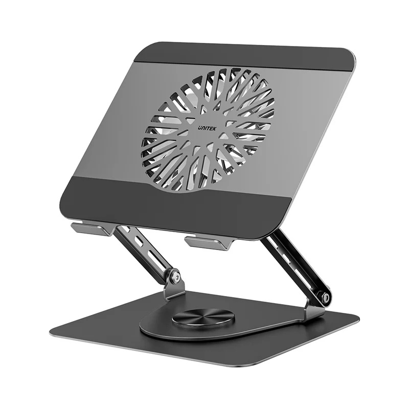 OT1098AGY-11_1764682958 Unitek OT1098A Laptop Stand with 360 Rotation & Detachable Cooling Fan - Image 1