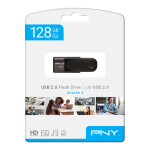 PNY Flash Drive Attache 4 USB 2.0 Stick 128GB Capless Slider Black FD128ATT4