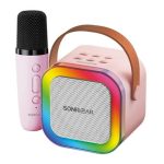 SonicGear IOX K200 Karaoke Portable Speaker BT & Wireless Mic Pink