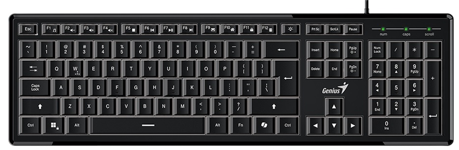 SlimStar_820-2 Genius SlimStar 820 Wired Illuminated AI Keyboard English - Image 1