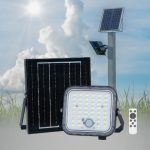 GBC ON LED Dimmable Solar Floodlight with Panel, Remote Control & PIR 1400 Lumens