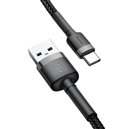 Type_C_Braided-5_1543227393 Baseus Cafule Braided Type-C Cable 3.0A 0.5m Grey - Image 1