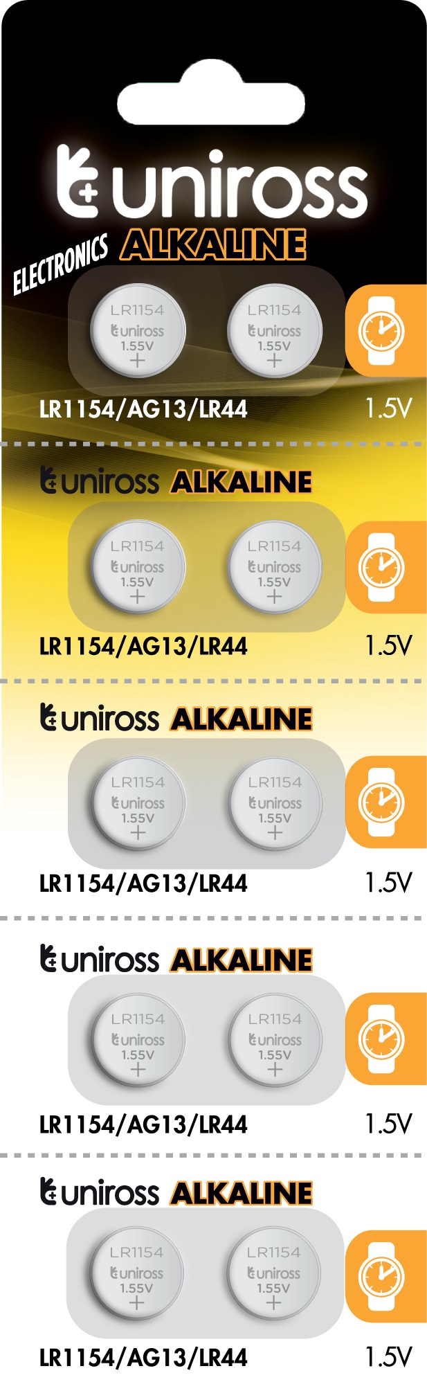 U10AG13 Uniross Alkaline-Coin LR1154 AG13 LR44 Battery (10pack) - Image 1