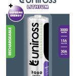 Uniross Rechargeable 18650BT Lithium Battery 3000mAh U1BT1830SP