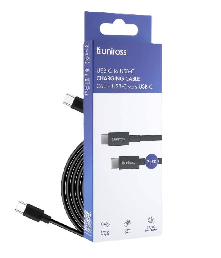 UCA006_1759815435 Uniross Cable USB-C to USB-C Cable 2.0m UCA006 - Image 1