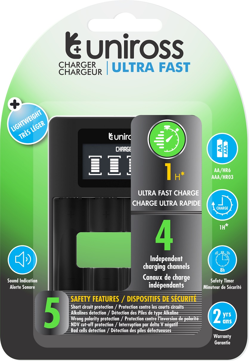 UCU005__1_ Uniross UCU005 Ultra Fast Charger 1hour for AA/AAA - Image 1