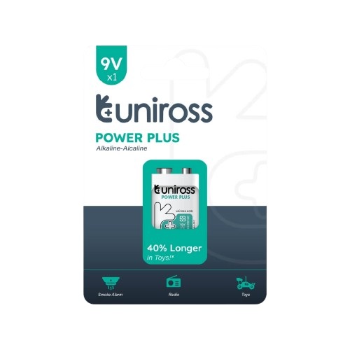 Uniross Alkaline PP3 9V Power Plus Battery (1pc) - Image 1