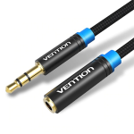Vention AUDIO 3.5mm M-F Extension Cable Metal 1.0m VAB-B06-B100-M