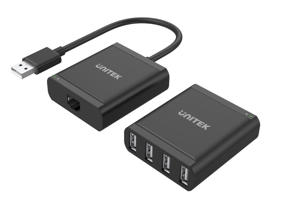 Y-2516 Unitek Y-2516 4 Port USB Extender Over Ethernet 60m - Image 1