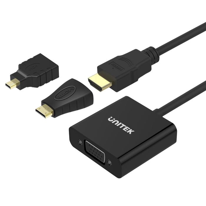 Y-6355-1 Unitek Y-6355 HDMI/Mini/Micro to VGA+Audio Converter - Image 1